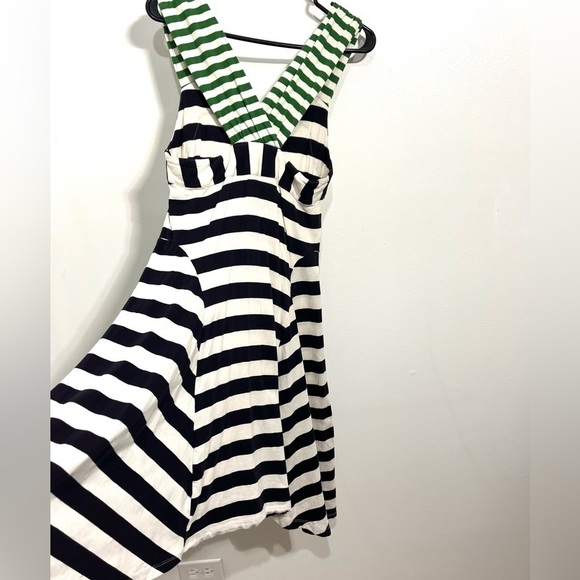 HWB Anthropologie 100% cotton color block asymmetrical hemline cross back strap. - Picture 7 of 7